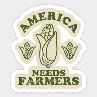 America Needs Farmers // retro Sticker